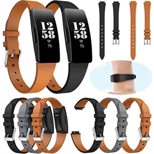 Premium Leather Strap Bracelet Replacement Wristband Accessories for Fitbit Inspire HR / Inspire / ace2 Smart Watch High Quality
