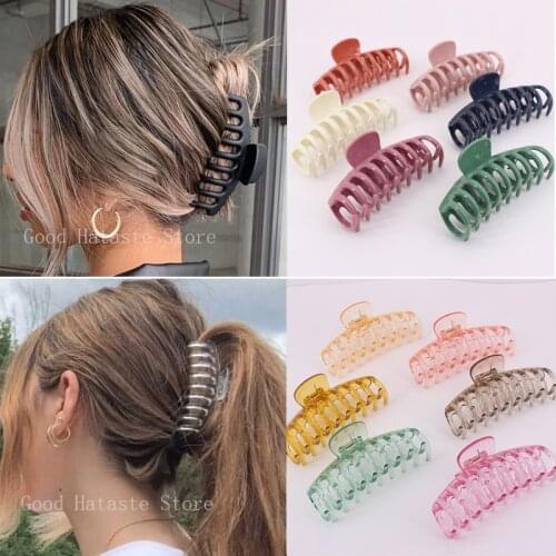 Korea Style Women Acrylic Hair Claws Crab Large Size Hair Claw Clip Clamps Hairpin Girls Ladies Headwear Hair Accessories Gifits
