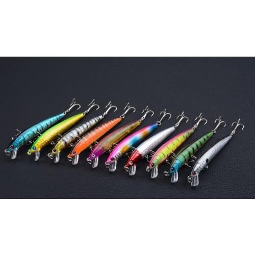 1pcs Minnow Fishing Lure 9.5cm/8.5g Artificial 3D eyes Wobblers Lures Hard Plastic Bait Bass Crankbait Pike with Treble Hooks