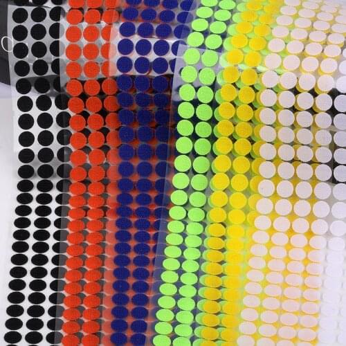 10mm 100pairs Self Adhesive Magic Sticker Fastener Tape Colorful Dot Stickers Strong Glue Hook and Loop Magic Tape Round