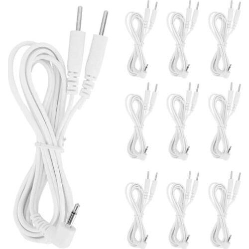 10pcs/bag DC 2.5mm 1.2m 2-In-1 Pin Type Electrode Lead Wires Cable for TENS Unit Physiotherapy Machine Accessories Health Care