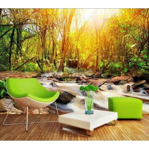Papel de parede Fantasy Forest Waterfall 3d wallpaper mural,iving room tv wall bedroom wall papers home decor