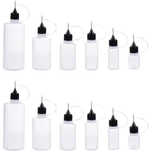 5Pcs/Set 5/10/20/30/50/100ml Glue Applicator Needle Squeeze Bottle for Paper Quilling DIY Scrapbooking Paper Craft Tools