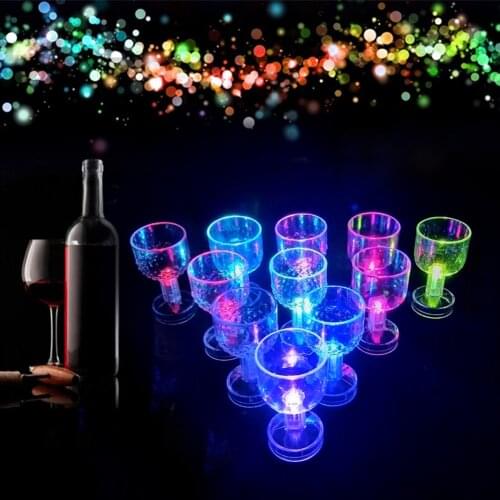 50ml LED Flashing Color Change Water Activated Light up Beer Whisky Drink Cup Smooth design drink glass cocktail party novelty