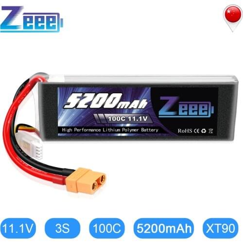 Zeee 5200mAh 100C 11.1V 3S Lipo Battery with XT90 Connector Graphene LiPo Battey for RC Car Quadcopter Helicopter Boat Airplane