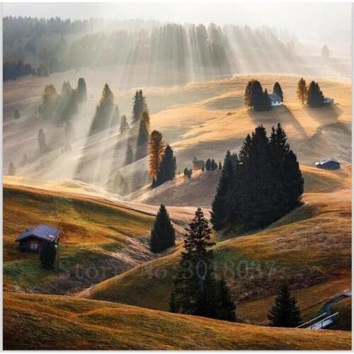 Diy 3D Diamond Painting Cross Stitch Hut On The Mountain Diamond Mosaic Full Diamond Embroidery Rhinestone Gifts Home Decoration