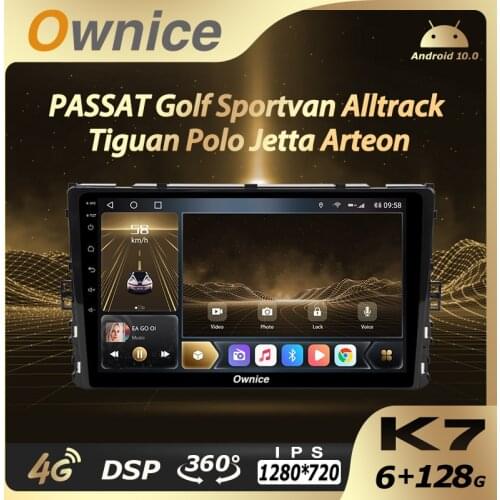 Ownice K7 6G RAM 128 ROM Android 10.0 Car Autoradio for PASSAT 2019 Golf Alltrack Tiguan Polo Audio Radio 4G LTE HDMI Optical