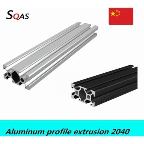 Free shipping via UPS/Fedex/TNT Aluminum profile extrusion 2040 800mm-1500mm silver /black European Standard 20mmx40mm for CNC