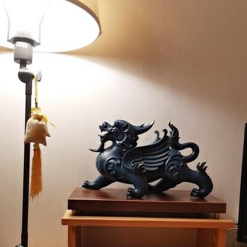 Large 2021 Company home Porch lobby thriving business Money Good luck Fortune dragon PI XIU brass Sculpture best office Ornament