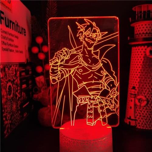 Tengen Toppa Gurren Lagann Kamina Figure Led Night Light Anime 3d Illusion Lamp for Bedroom Decor Night Lamp Kid Table Lamp Gift
