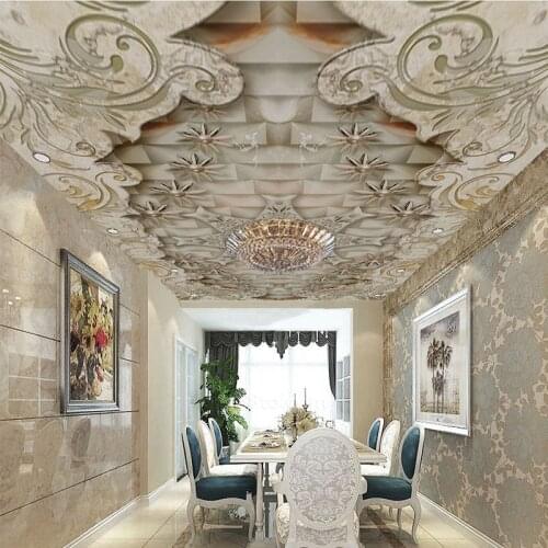 Photo Wallpaper 3D Luxury Marble Ceiling Murals Living Room Bedroom Dining Room Home Decor Fresco Papel De Parede Wallpapers 3 D