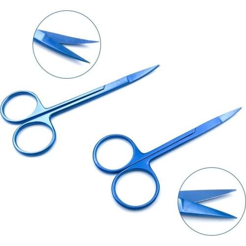 Titanium Iris Scissors Straight/Curved 32mm tip 115mm long eye surgical instrument