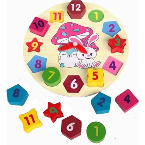 Montessori Toys Educational Wooden Toys for Children Early Learning Materials Kids Colorful Math Counting Geometry Clock Games