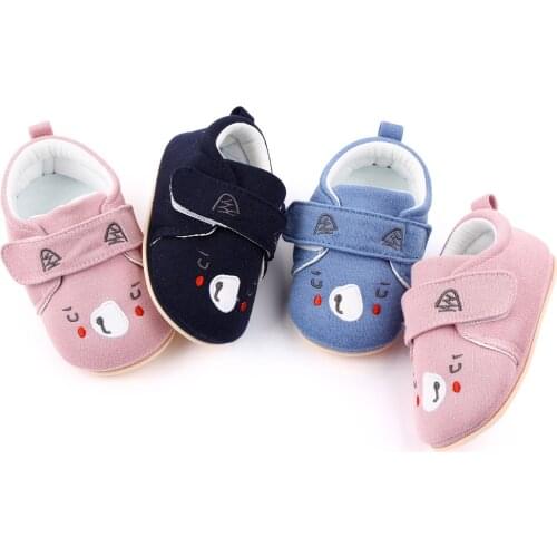 2020 The New Embroidery cartoon Baby Anti-Slip Baby Girl Boy Shoes
