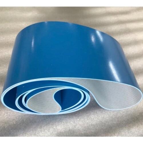 Primeter:2000x100x2mm Blue Food Grade PVC Cold Resistant Conveyor Belt Industrial assembly line smooth flat belt