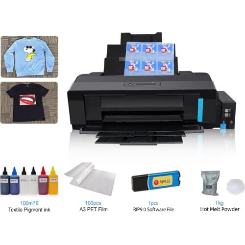 T-shirt Printer A3 DTF Printer Heat Transfer PET Film DTF Ink Hot Melt Powder Set Direct Transfer Film Printer For All Frabic