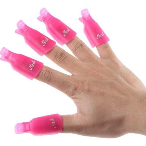 10 pcs/set Polish Gel Makeup Remover Nail Art UV Nail Polish Remover Polish Package Nail Remover Tool Soak Cap Clip for Women