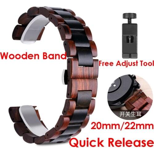 New Wood Watch Band for Huawei GT Strap GT2 Replacement Strap Watch2 Pro Watch Bracelet Butterfly Buckle Accessories 20mm 22mm