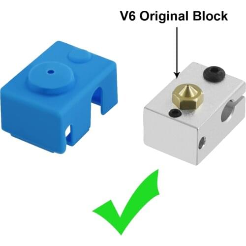 Silicone Case for E3D V6 heating block 3D Printer Parts aluminum block silicone sleeve High temperature protection cover blue