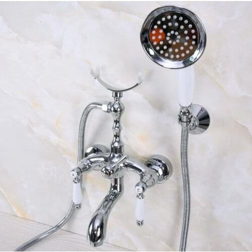 Bathtub Faucets Wall Mounted Chrome Bathtub Faucet With Hand Shower Bathroom Bath Shower Faucets zna248