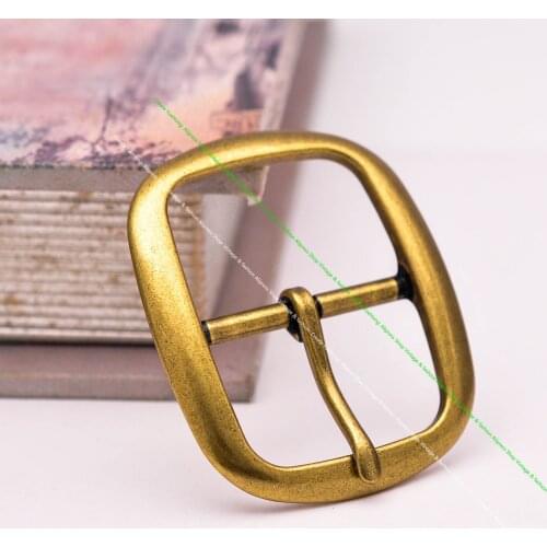 Quality Heavy Duty Retro Brass Plated DIY Leahtercraft Handmade Oval Center Bar Pin Belt Buckle Replacement Fit 35 MM