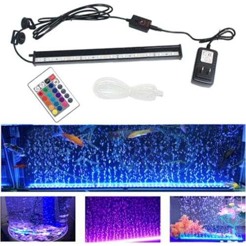 Bubble Aquarium Light Fish Tank Submersible Light EU US Plug Aquatic Air Bubble Oxygenation Lamp LED Aquarium Light