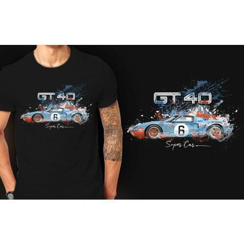 T-Shirt Gt40 Gulf 1969 Le Mans 24 Hours Race Winning Racing Retro Vintage