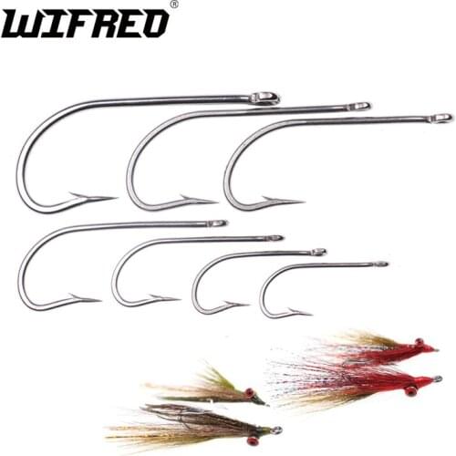 Wifreo 200PCS Freshwater Saltwater Classic OSHAUGHNESSY Hook Stainless Steel Hook for Bait Fishing Clouser Minnow Sculpin Tying