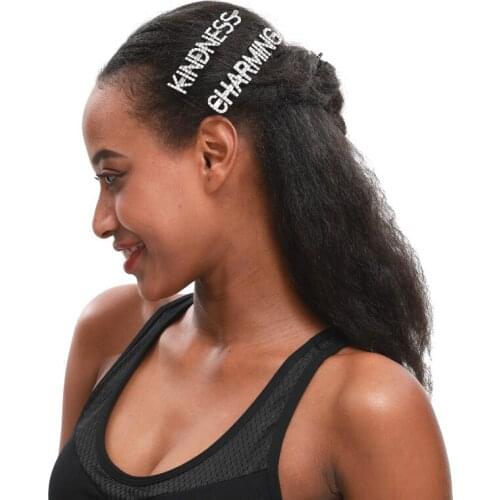 Crystal Word Hair Clip Women Elegant Europe Design Hairpins Barrette Rhinestone Bobby Pins Hairclip Hair Accessories WHOLESALE