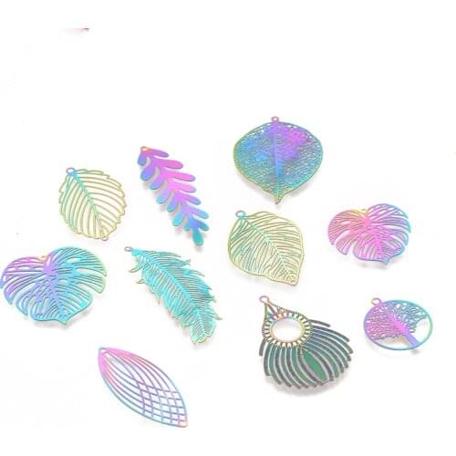 2 Pcs Leaves Jewelry Multicolor Color Computer Tablet Circular Water Drop Earrings Women New Fashion Cat Earrings Jewelry