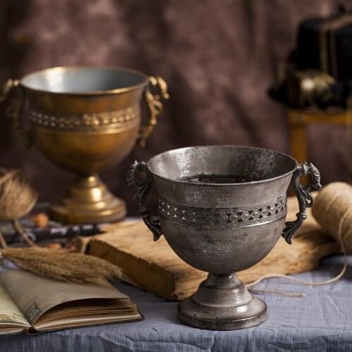 Vintage Old Flower Weng Iron Flower Banquet Decoration Table Flower French Floral Trophy Flower Bottle Decoration