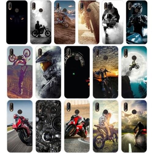 101AA Handsome motorcycle Silicone TPU Protective Cover Phone Case On For Huawei P20 30 Pro Lite Case Soft