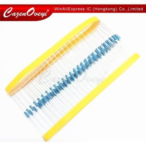 100pcs 1/4W Metal film resistor 1R ~ 1M 100R 220R 330R 1K 1.5K 2.2K 3.3K 4.7K 10K 22K 47K 100K 100 220 330 1K5 2K2 3K3 4K7 ohm