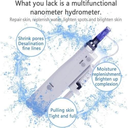 2 in 1 Electric Microneedling Auto Crystal Injector Mesotherapy Gun Nano Needle Derma Pen