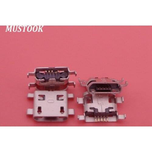 50pcs/lot Micro USB connector Charging port socket plug dock B type female jack sink 1.0 DIP 5Pin 4FEET FLAT MOUTH