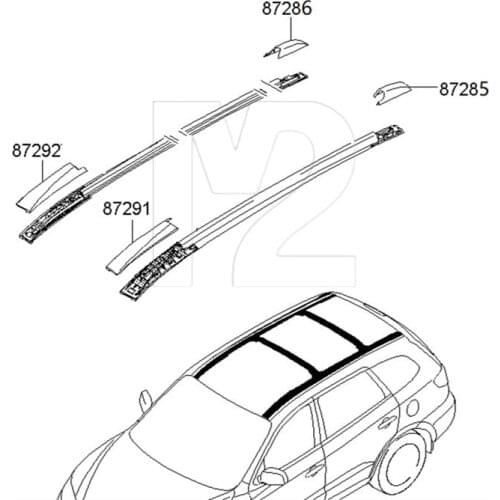 For 2001 2002 2003 2004 2005 2006 Hyundai Santa fe Luggage rack Roof rack lid Front and rear decorative cover for roof frame