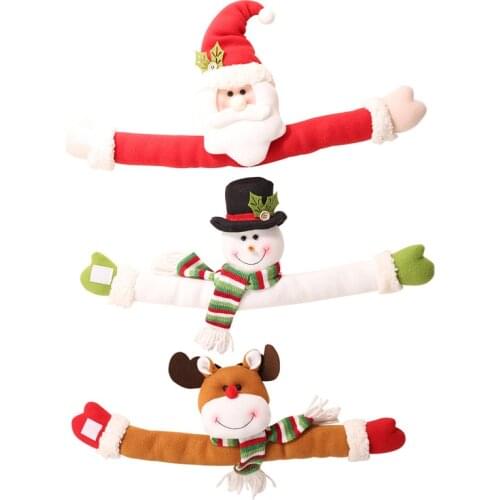 BalleenShiny New Christmas Decorations Small Creative Curtain Button Cartoon Old Man Snowman Elk Home Curtain Decoration
