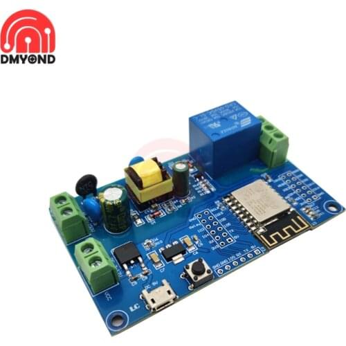 AC/DC Power Supply ESP8266 WIFI Single-Channel Relay Module ESP-12F Development Board AC 220V DC 12V Relay Switch Remote Control
