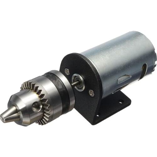 HLZS-Dc 12-36V Lathe Press 555 Motor With Miniature Hand Drill Chuck And Mounting Bracket Dc Motor