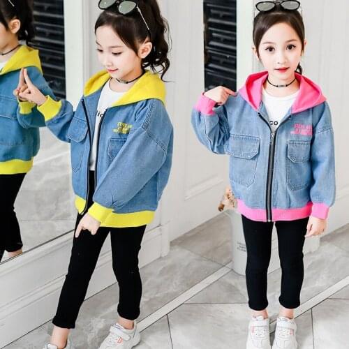2020 New Denim Jacket for Girls Coats Children Clothing Autumn Baby Girls Clothes Outerwear Jean Jackets & Coats for Child Girls
