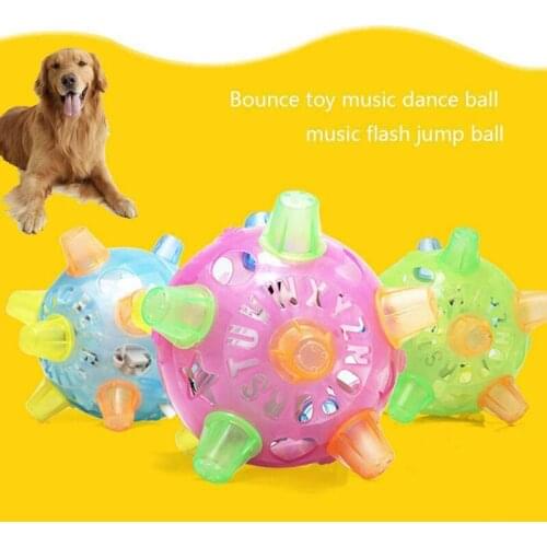 Pet Dog Toys LED Jumping Ball Play Ball Music Flashing Bouncing Dancing Balls Toy For Cats Dogs Jump Vibrating Activation Safe