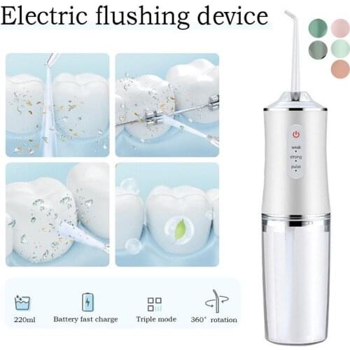 Dental Irrigator Oral Irrigator Teeth Whitening Teeth Cleaner 4 Nozzle Dental Water Jet Flosser Water Tank Flossing Cordless USB