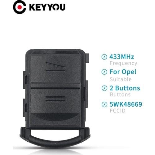 KEYYOU For Opel Corsa C Meriva Tigra Combo Van 2 Buttons 5WK48669 Replacement Remote Car Key 433Mhz No Chip