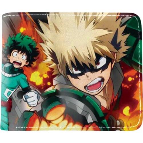 Japanese Anime Cartoon My Hero Academia Wallet Short Purse for Student With Coin Pocket Card Holder