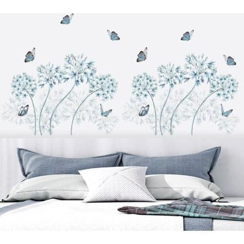 Nordic Style Wall Stickers Home Decor Living Room Bedroom Flowers Wall Decal Aesthetic Self Adhesive Wallpaper