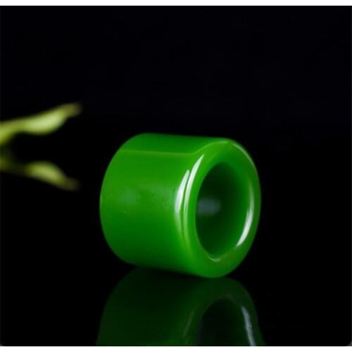 Natural Chinese Color Hand-carved Jade Ring Ring Men and Women Fashionable Boutique Chicken Blood White Men and Women Jade Ring