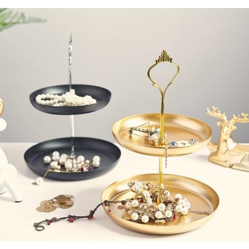 Nordic Luxury Snack Tray Metal Ornaments Home Livingroom Desktop Decoration Cafe Coffee Table Candy Fruit Plate Figurines Crafts