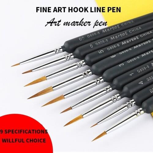 Memory Miniature Paint Brushes Set Professional Nylon Hook Line Pen Art Liner Drawing for Acrylic Watercolor Painting