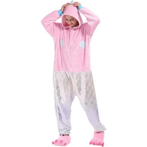 Winter Women Men Unisex Adult Cute Cartoon Onesies Animal Pajamas Stitch unicornio Unicorn Flannel Pyjamas Sleepwear