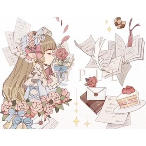 Lovely Tea Party Girl Washi Tape for Card Making Bullet Journal DIY Scrapbooking Decorative Sticker